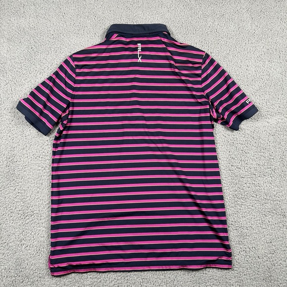 RLX Ralph Lauren Polo Shirt Mens XL‎ Striped Blue Pink White Short Sleeve Golf - Picture 6 of 7